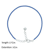 عصفور كريستال انسيال فضة تنس عيار 925 بتصميم دائري ازرق مرصع بالزركون